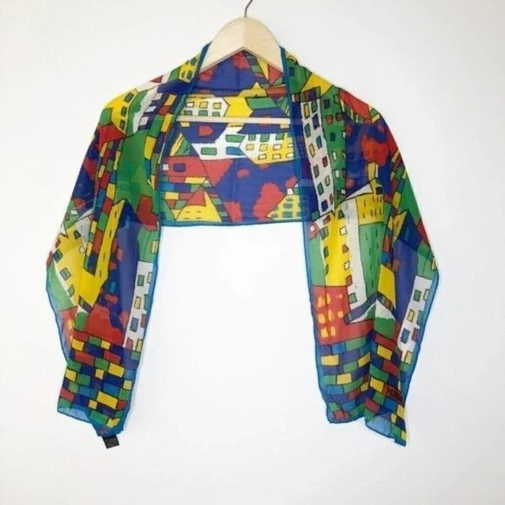 MISSONI Silk Colorful City Scarf